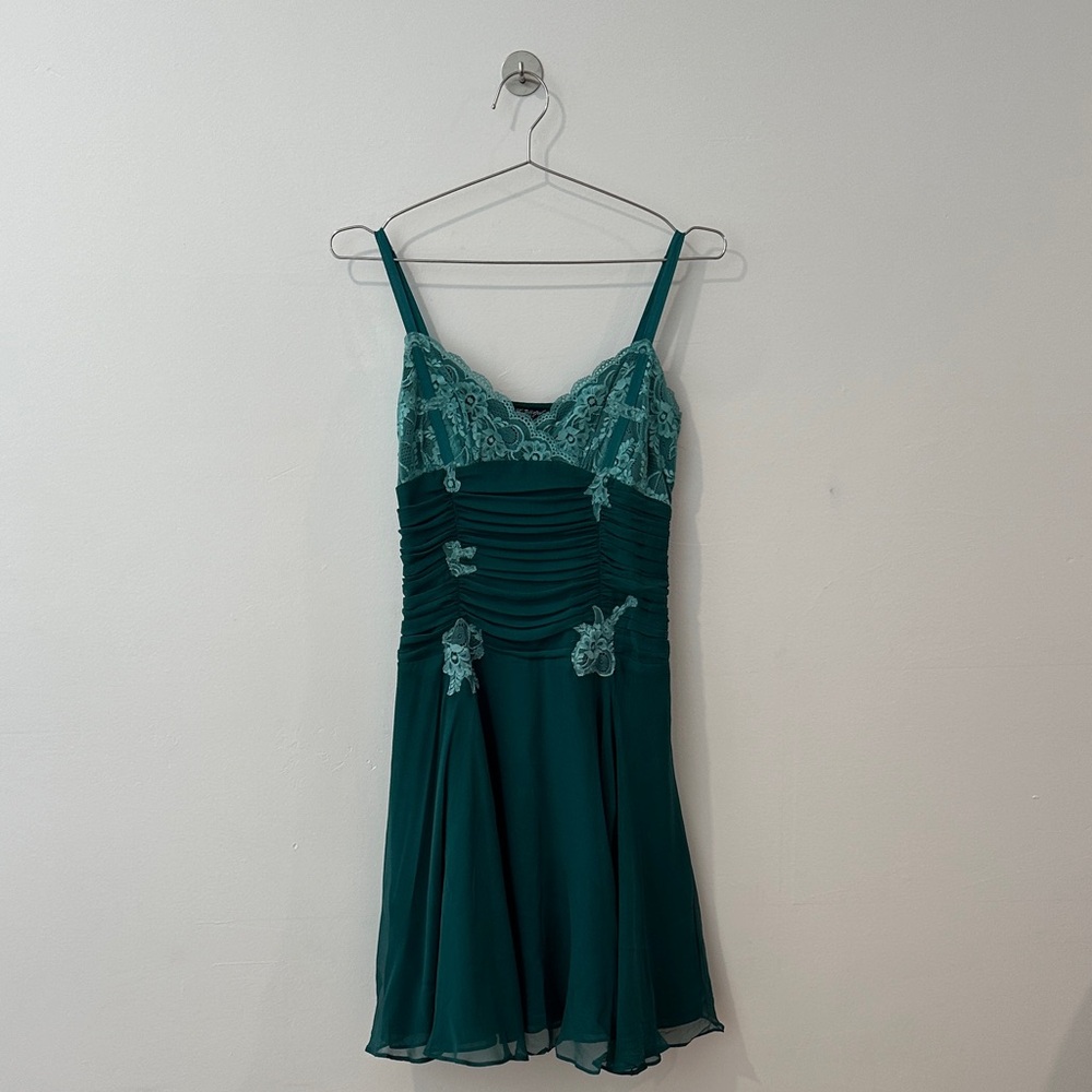 Y2K Betsey Johnson Teal Lace Dress